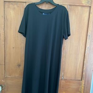 Susan Graver Style Black SS Knit Dress L USA